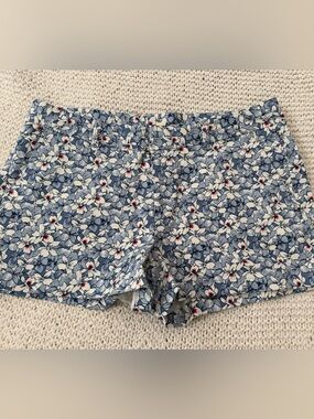 GAP Blue Floral Women’s Shorts with White and Red Accents